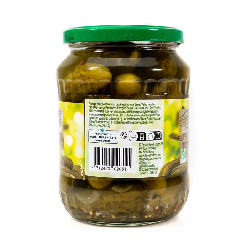 Organic Gherkins, Sweet & Sour 670G
