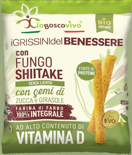 Organic Grissini With Sunflower & Pumpkin Seeds And Shiitake Mushrooms 50g