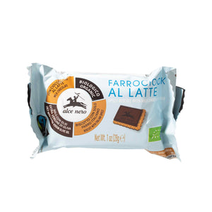 Organic Spelt Biscuit With Milk Chocolate 28g - Alce Nero -