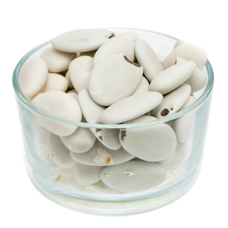 Organic White Dark chocolate in a sugar shell