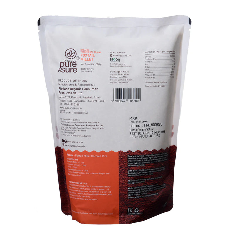 Organic Foxtail Millet 500g