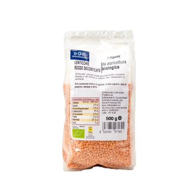 Organic Red Hulled Lentils 500g