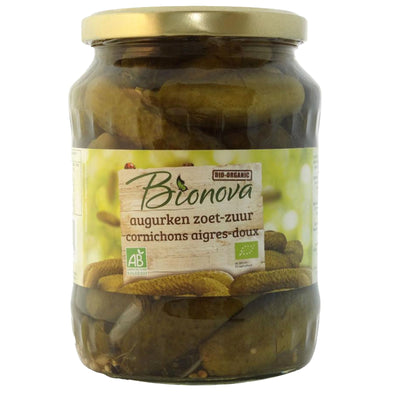 Organic Gherkins, sweet & Sour 330g - Bionova -