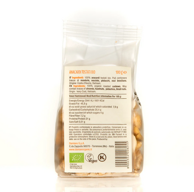 Organic Toasted Peeled Cashews 100g
