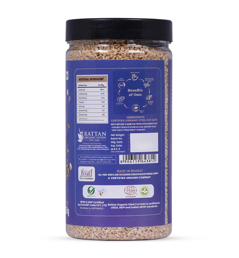 Organic Steelcut Oats 650g