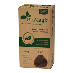 BiomaGic - Hair Color Cream With Keratin & ArGon Oil 5.03 Light Golden Brown