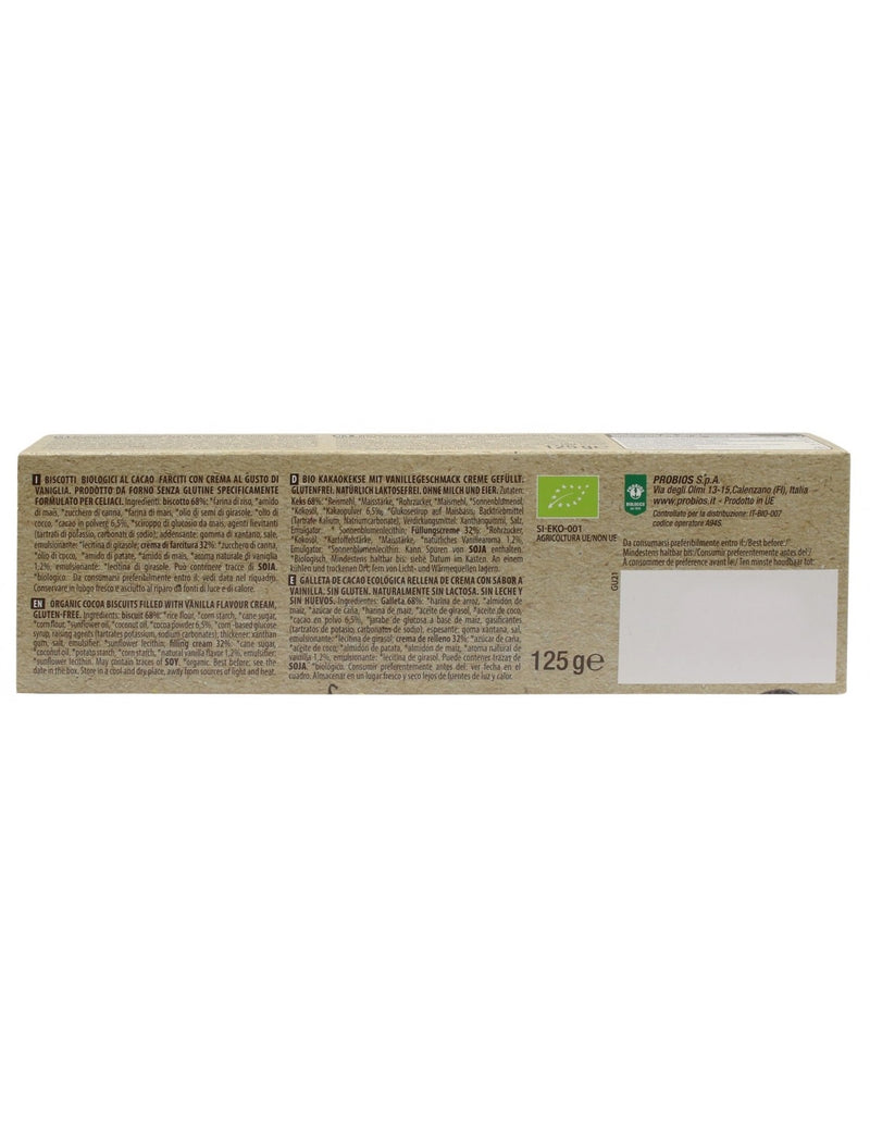 Organic Double cocoa Biscuit with Vanilla Filling 125g