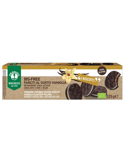 Organic Double cocoa Biscuit with Vanilla Filling 125g