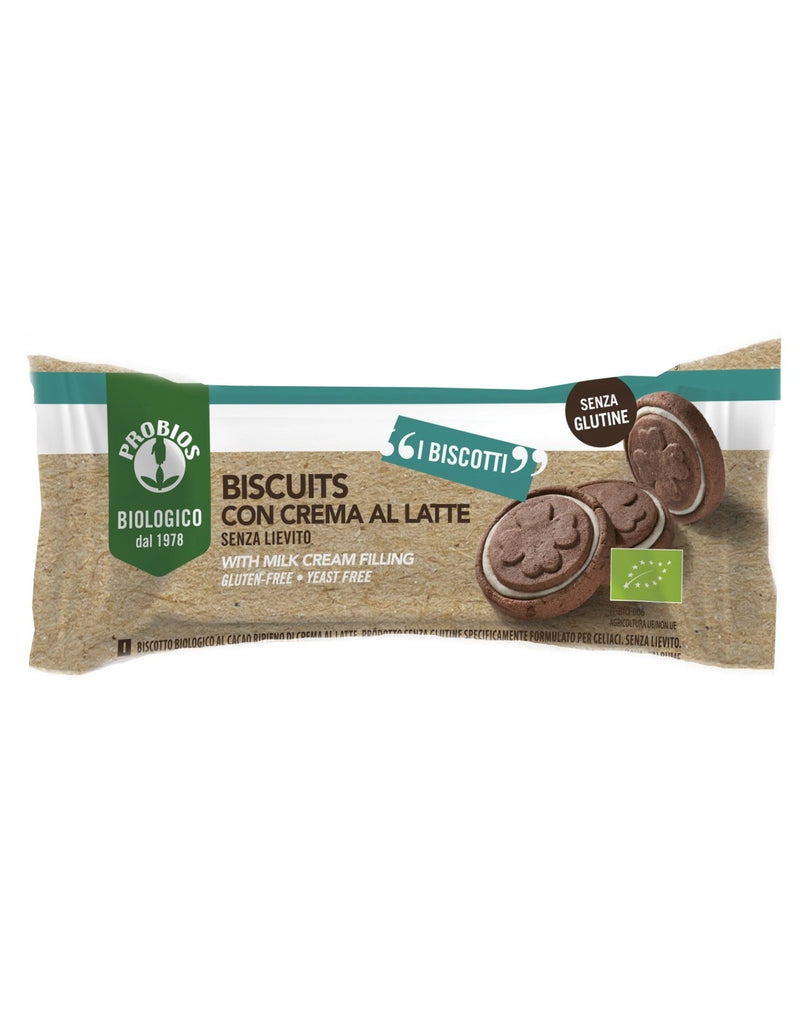 Organic Biscuits With Milk Cream Filling  4x24g
