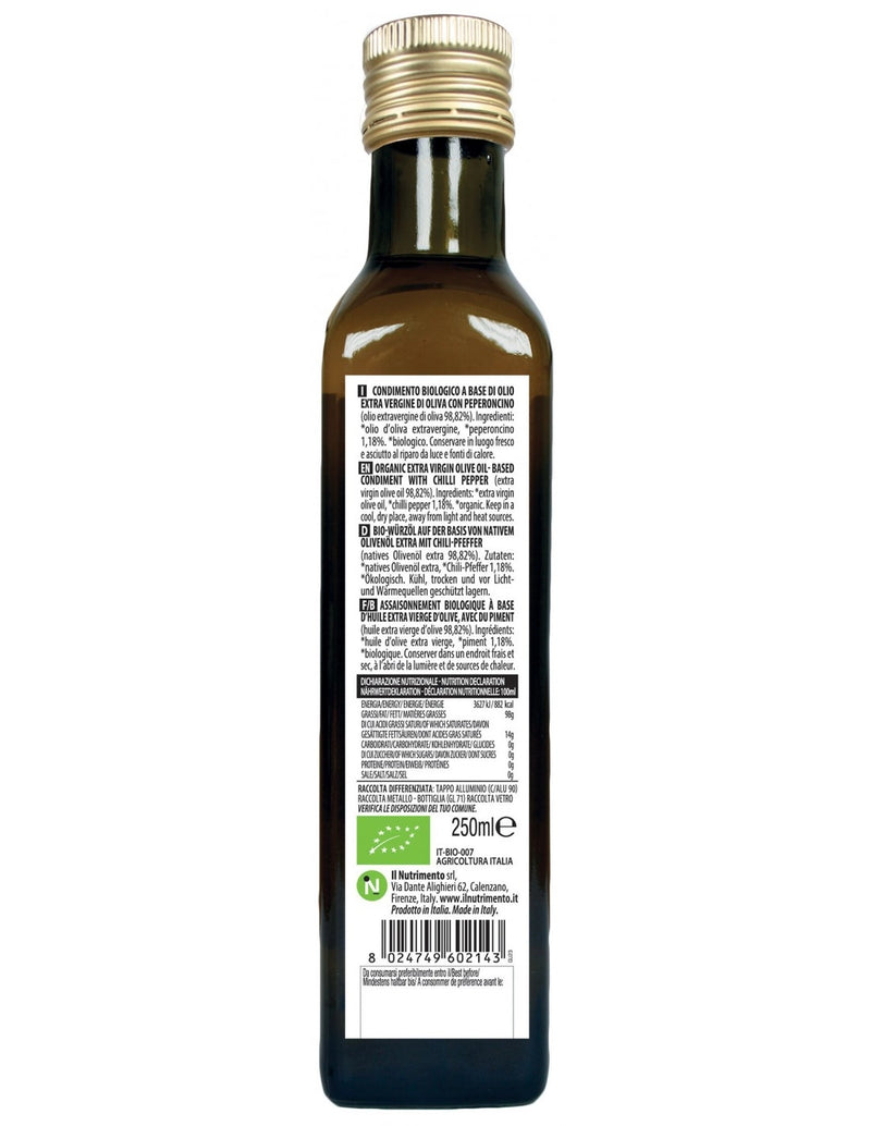 Organic Chili Extra Virgin Olive Oil 250Ml