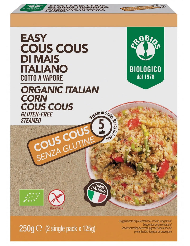 Organic Italian Corn Cous Cous Gluten-Free  250g (2x125g) - Probios -