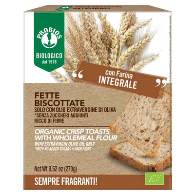 Organic Wholewheat Flour Crisp Toasts 270g