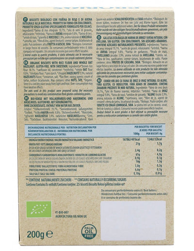 Organic Hazelnut Biscuits With No Added Sugar 200g