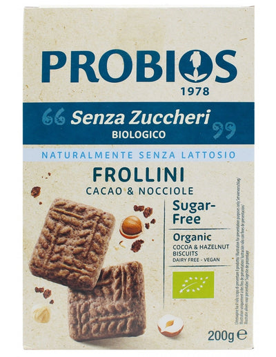 Organic Biscuit With Cocoa And Hazelnut Sugar Free 200G - Probios -