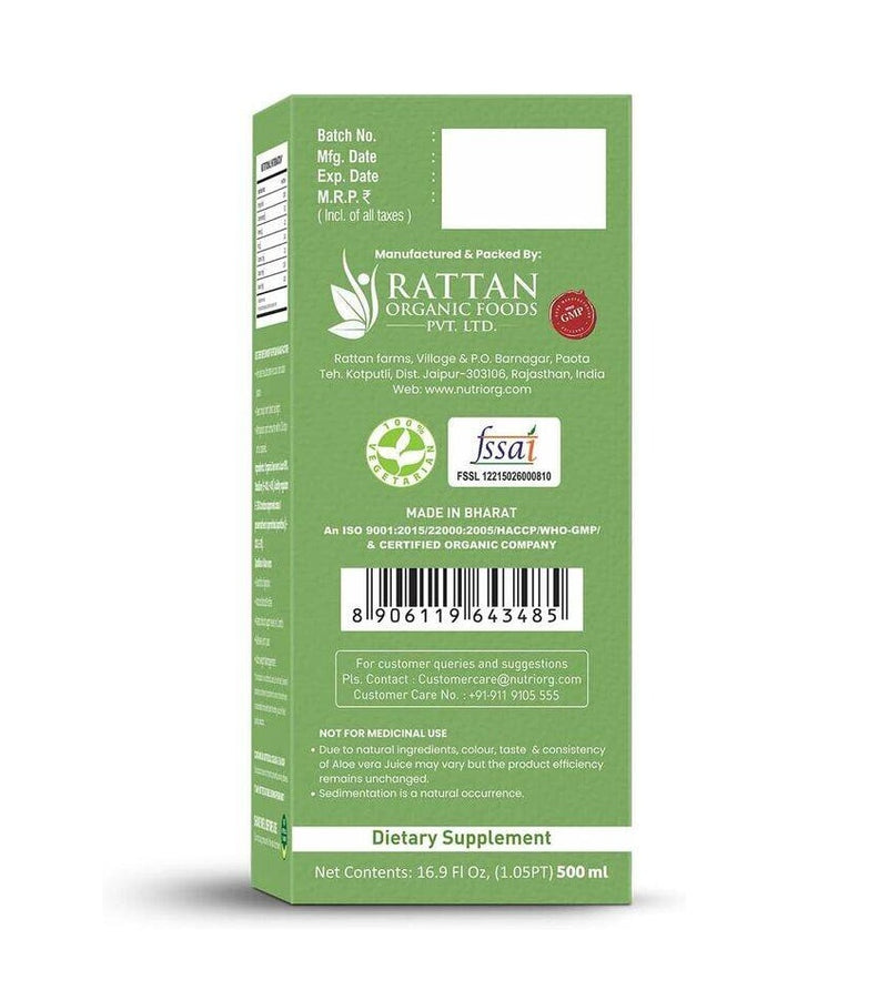 Organic Aloe Vera Juice 500ml
