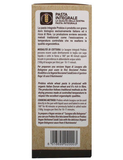 Organic Whole Durum Wheat Pasta Lasagne 500g