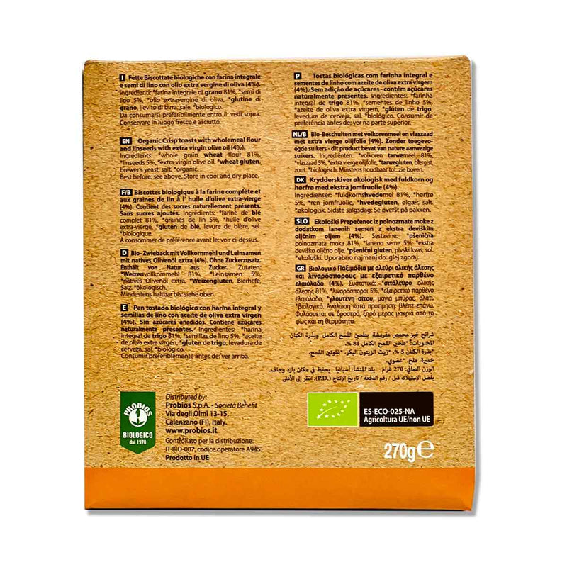 Organic crisp Toast With Linseed
