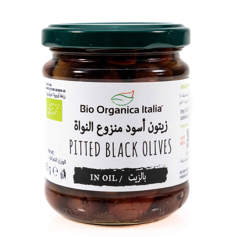 Organic Pitted Black Olives in oil