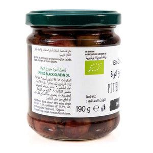 Organic Pitted Black Olives in oil