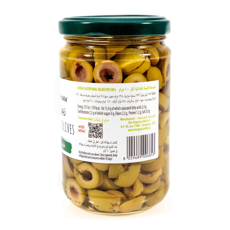 Organic Green sliced Olives