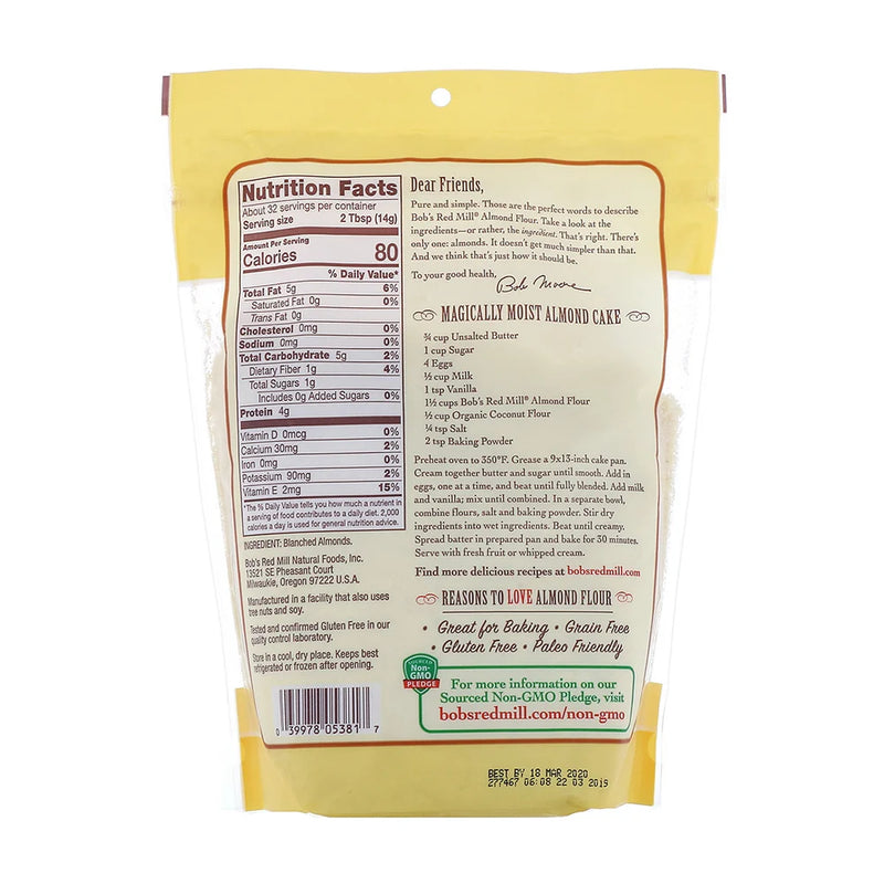 Organic Super Fine Almond Flour Blanched, 453g