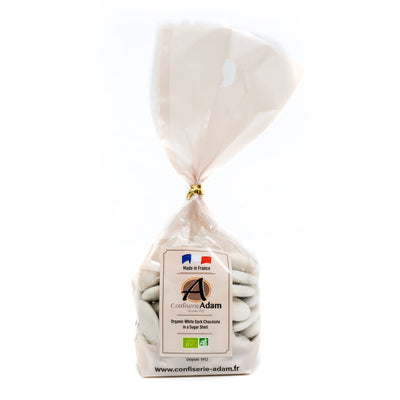 Organic White Dark chocolate in a Sugar Shell