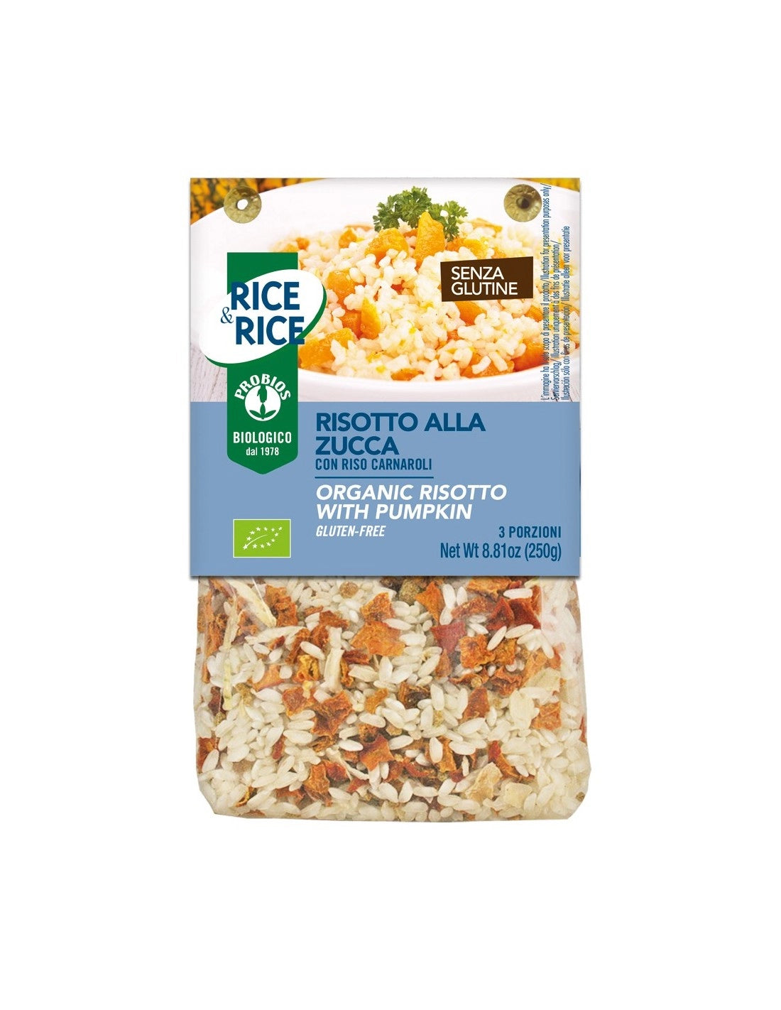 Organic Risotto With Pumpkin 250gr - Lets Organic