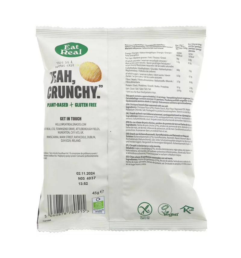Organic Hummus Sea Salt Chips 45g