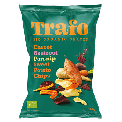 Organic carrot,beetroot,parnship, sweet potato chips 100g