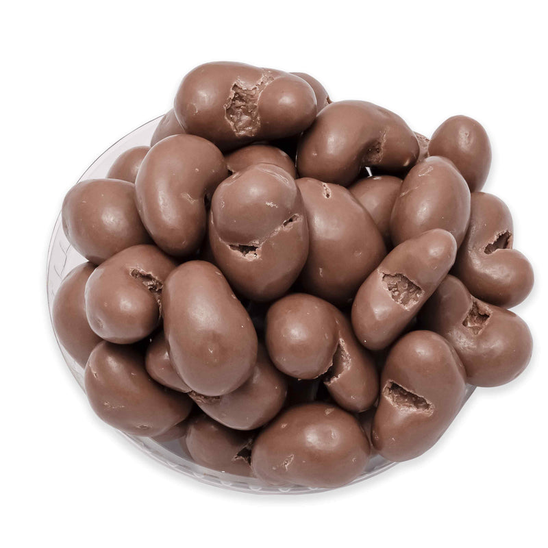 Organic Cashew nuts coated with milk chocolate