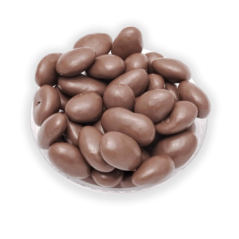 Organic Roasted almonds coated in milk chocolate