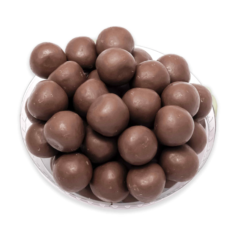 Organic Caramelized hazelnuts coated in milk chocolate 100g
