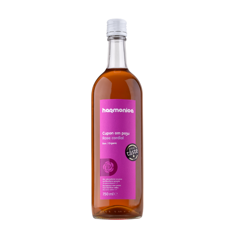 Organic Rose Cordial 750Ml