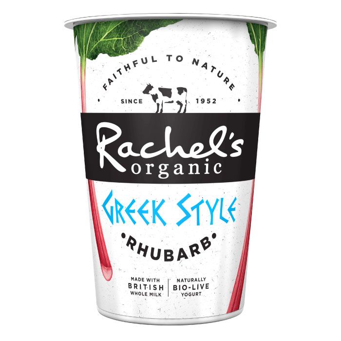 Organic Greek Style Yogurt With Rhubarb 450G