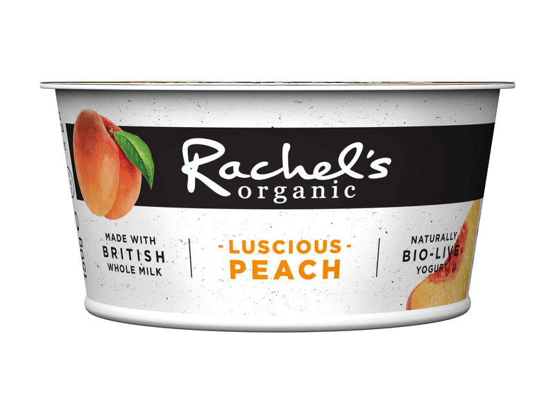 Organic Rachels Luscious Fruits Peach Biolive yoghurt 150g