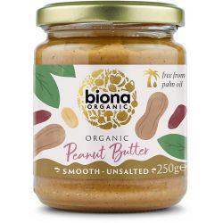 Organic Smooth Peanut Butter No Salt 250G - Biona -