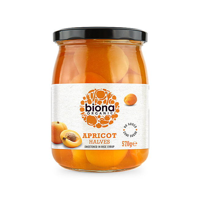 Organic Apricot Halves In Rice Syrup 570g