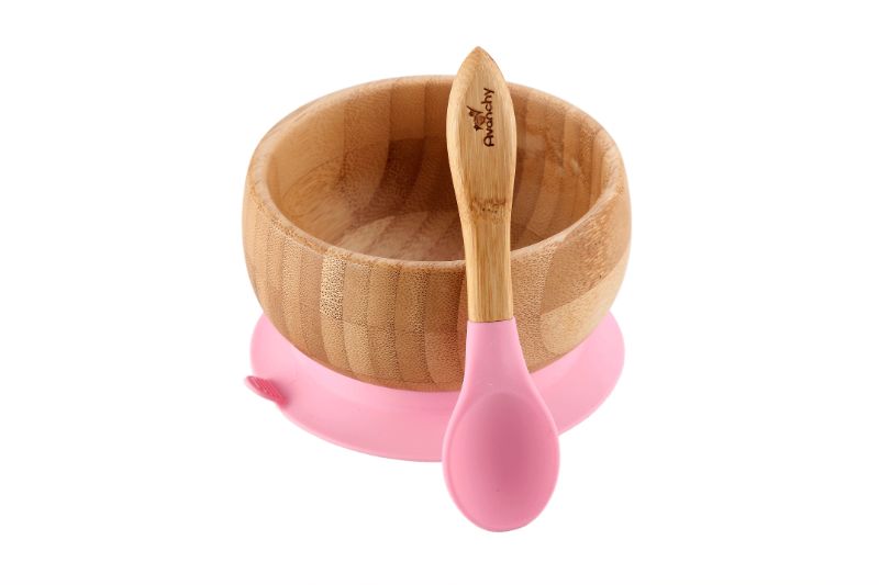 Avanchy Baby Bamboo Stayput Suction Bowl+Spoon Pk