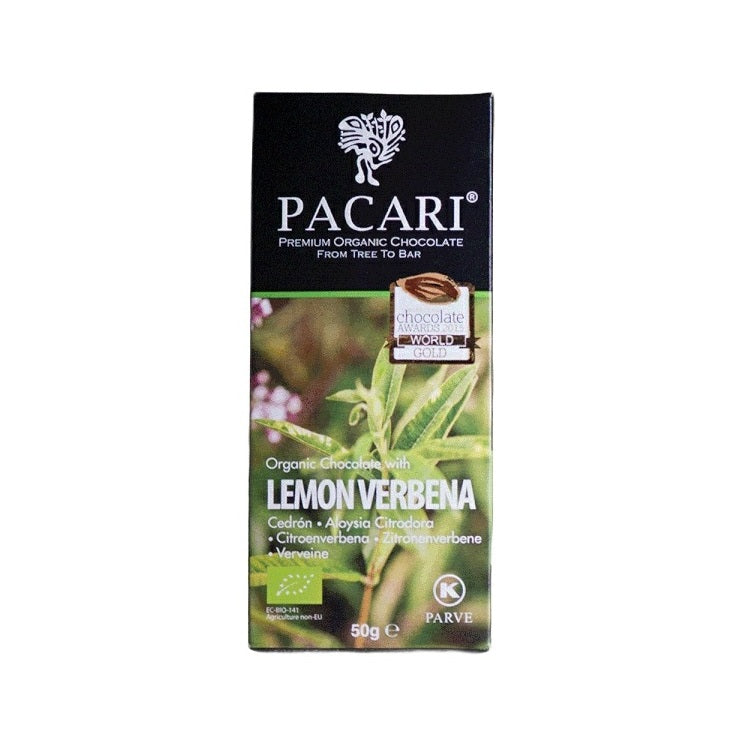 Organic Chocolate Bar with Lemon Verbena 50g