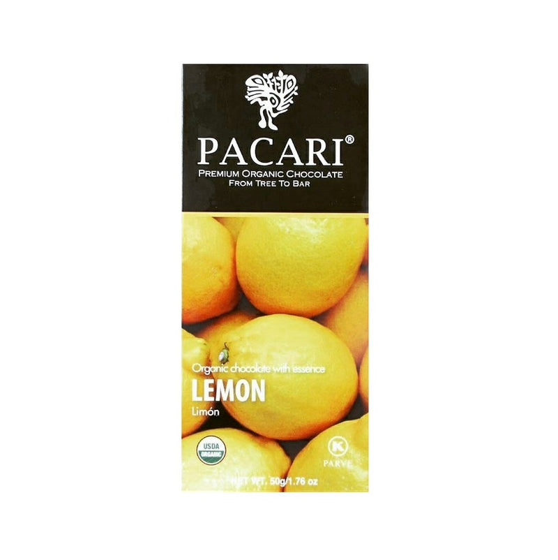 PACARI ORGANIC CHOCO BAR WITH LEMON 50G