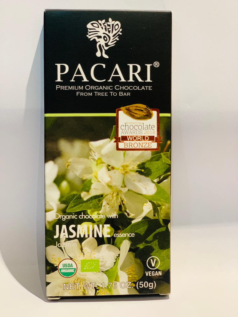 PACARI ORGANIC CHOCOLATE BAR WITH JASMINE 50G