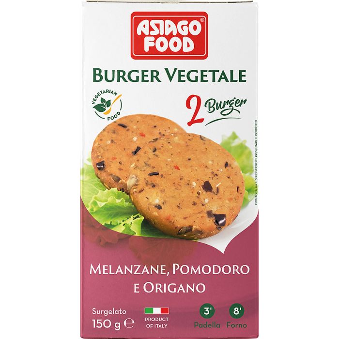 Organic Forzen Auberg Tomato Oregno Veggie Burger 150g