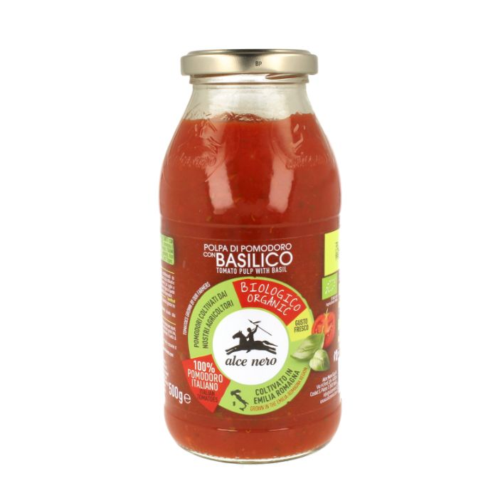 Organic Tomato Pulp with Basil 500g