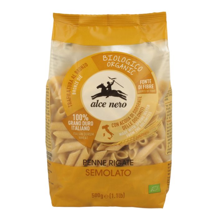 Organic Semi-Whole Wheat Pene Rigate 500g