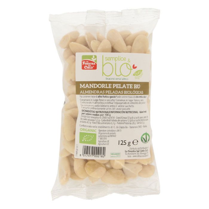 Organic Peeled Almonds 125g