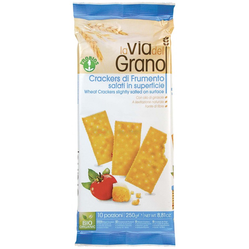Organic Wheat Crackers Salt On Surface 250g