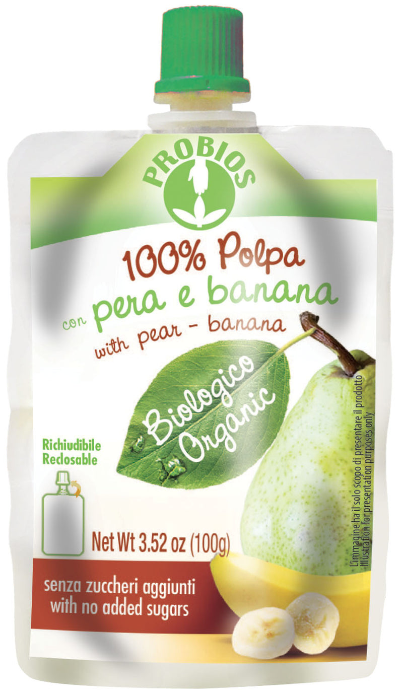 Organic Pear & Banana Pulp Doypack 100g