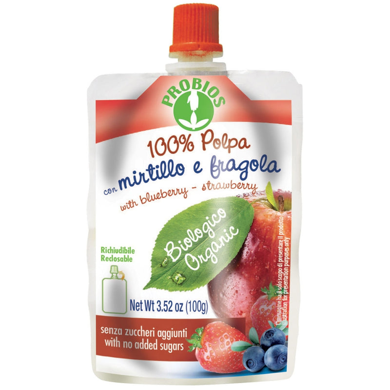 Organic Apple Blueberry Strawberry Pulp Doypack 100g