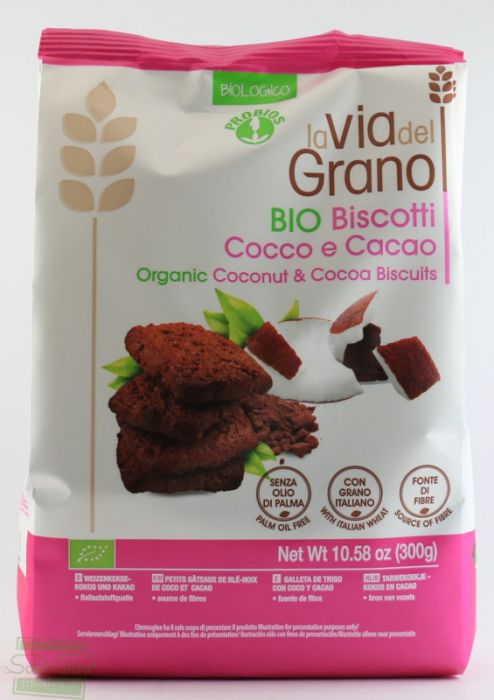 Organic Wheat Biscuits Cocoa Coconut 300g