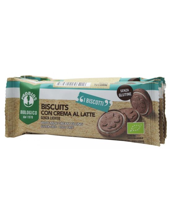 Organic Biscuits With Milk Cream Filling  4x24g